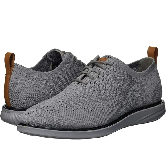 Cole Haan GrandEvOlution oxford Shoes Men\'s size 8.5M Gray Lightweight Cole Haan Suede Beige Dress Shoes for Men for sale | eBay main image 3
